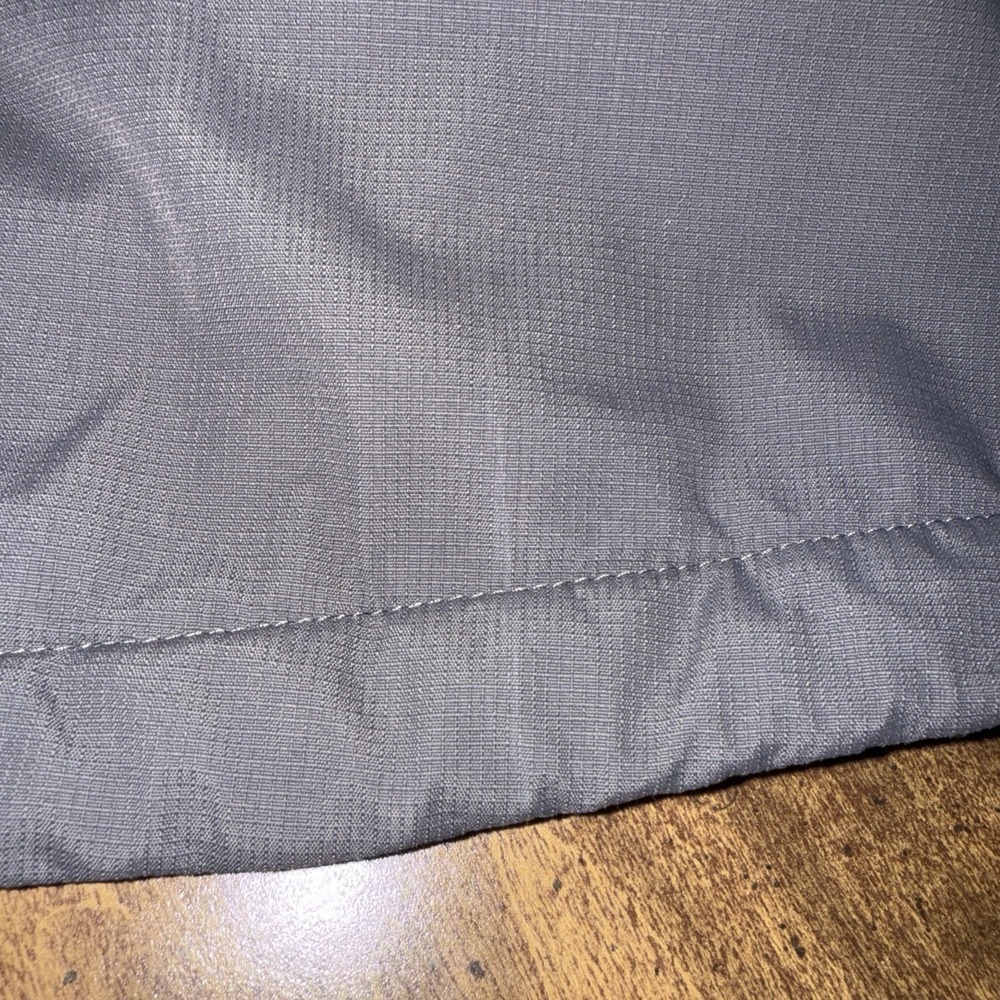 Lands End Jacket Mens Large Gray AquaCheck Thermolite Hooded Full Zip Nylon Coat - Picture 11 of 15